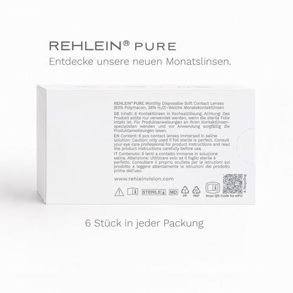 REHLEIN® PURE Sphärische Monatslinsen | 6er-Pack