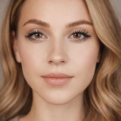 Rehlein farbige Kontaktlinsen in Goldbraun - Portrait mit beiden Augen, natürlicher Look