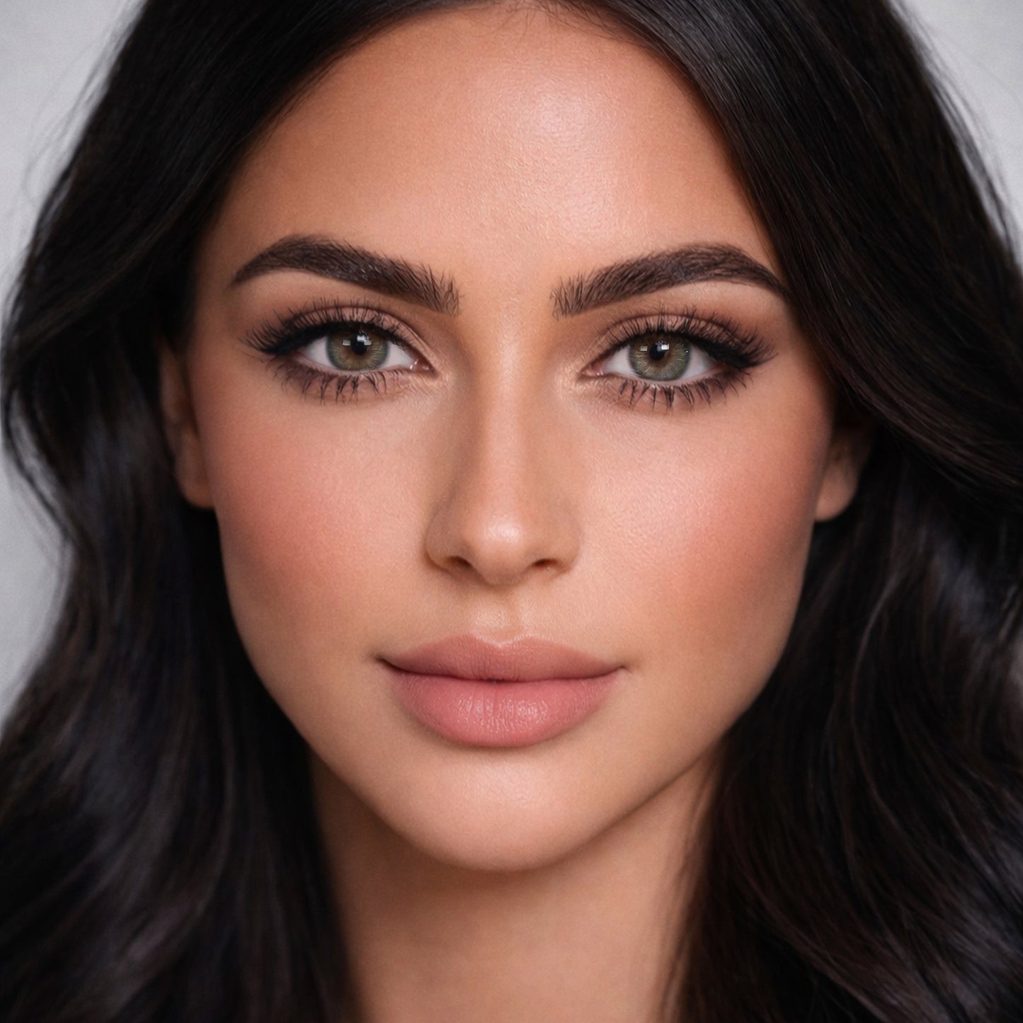 Rehlein farbige Kontaktlinsen in der Farbe Waldgrün - Portrait mit beiden Augen, natürlicher Look