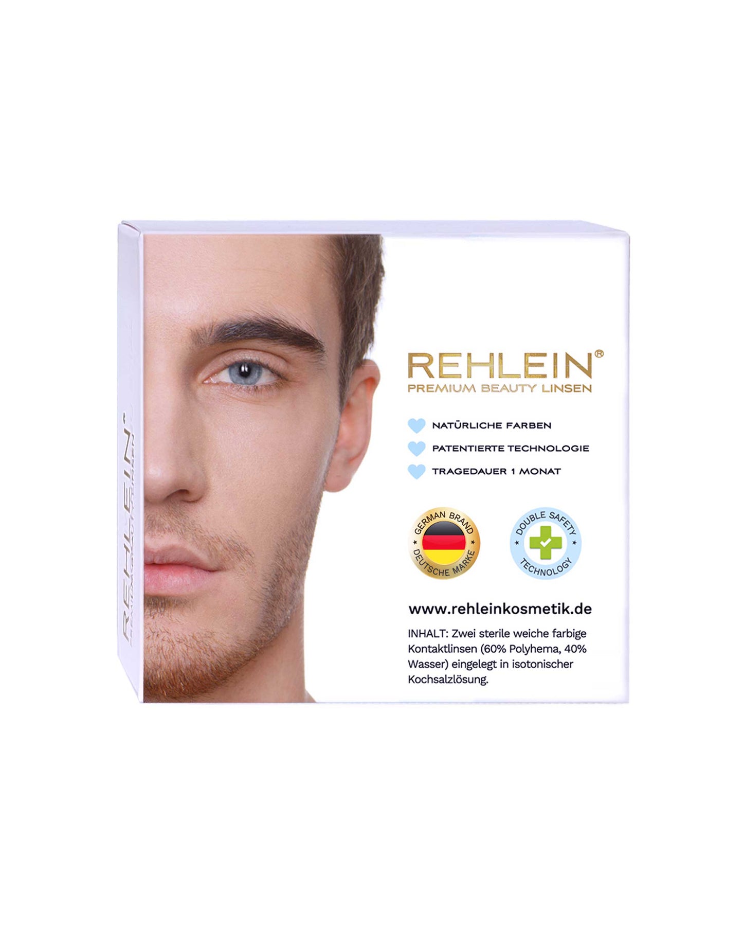 Farbige Kontaktlinsen kaufen | REHLEIN Produktverpackung Rückseite